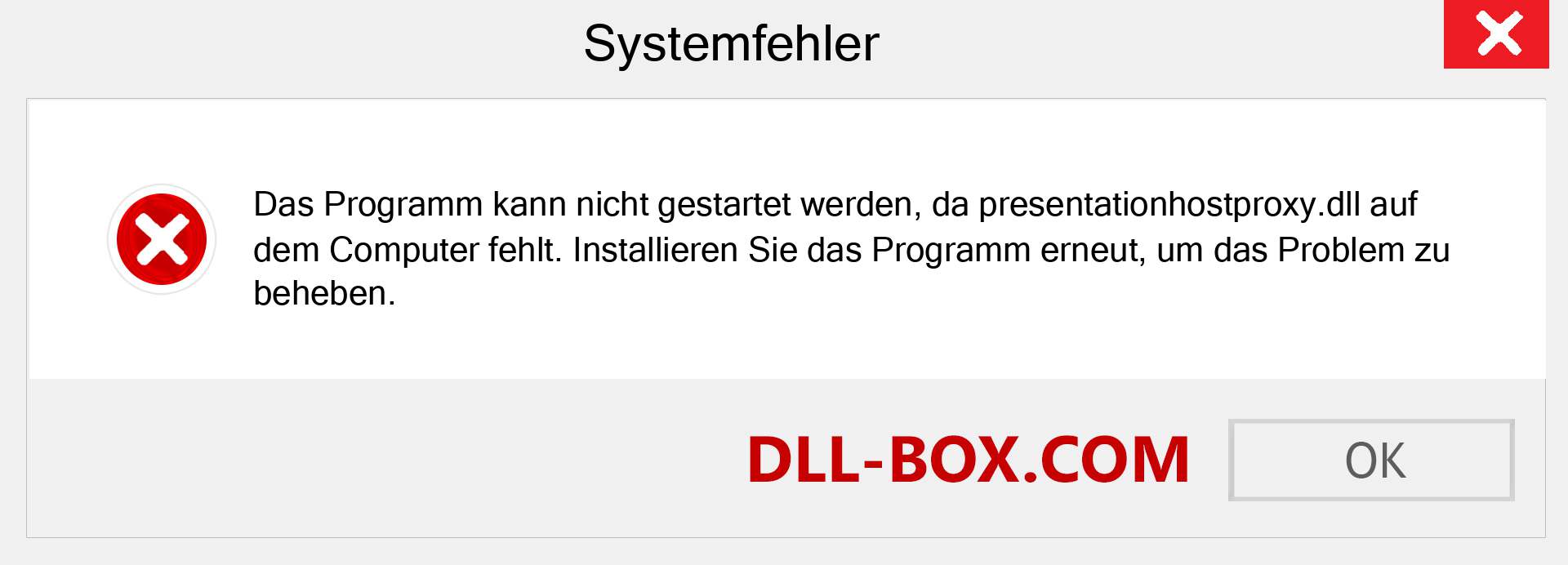 presentationhostproxy.dll-Datei fehlt?. Download für Windows 7, 8, 10 - Fix presentationhostproxy dll Missing Error unter Windows, Fotos, Bildern